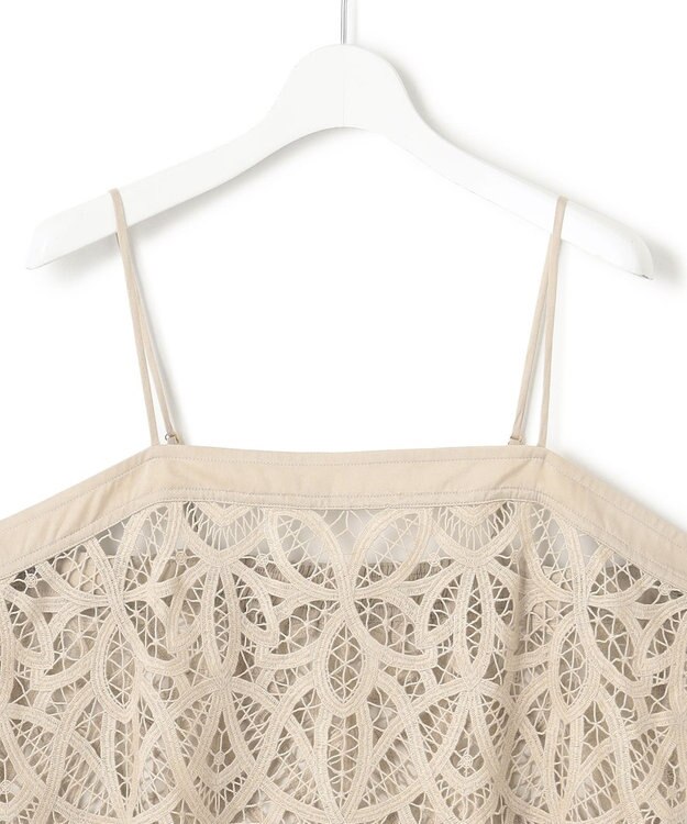 23区 【好評につき新色追加/汗じみ防止】エンブロイダリージャージー レースキャミソール付き カットソー ベージュ系