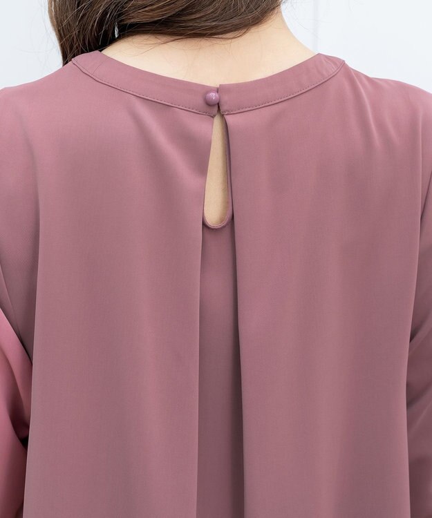 Tiaclasse L 【洗える】花びらスリーブチュニック モーヴピンク