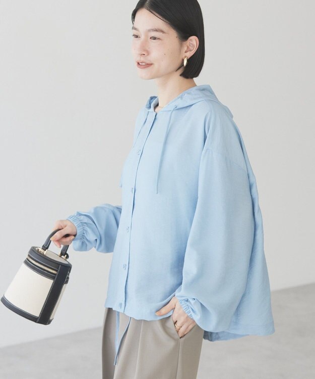 AMERICAN HOLIC フーディーシャツ Grayish Blue