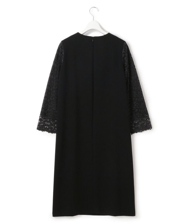 23区 【洗える】トリアセダブルジョーゼット ワンピース ブラック系