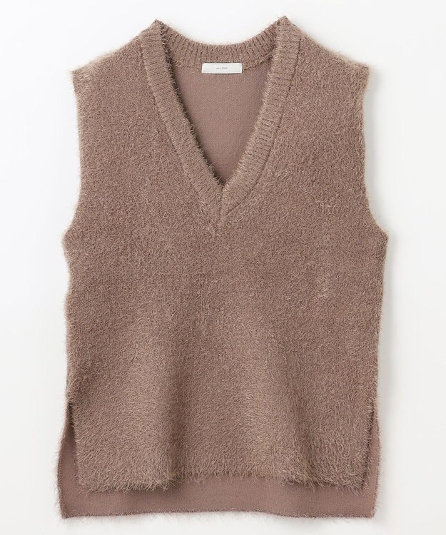 ANY L 【洗濯機可】フェザーニットベスト モカ