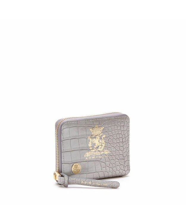 A.D.M.J. 【牛革】クロコ型押しスモールウォレット アルジェント