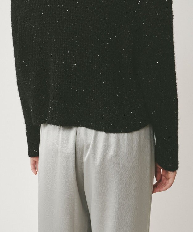 GRACE CONTINENTAL スパンメッシュニットトップ ブラック