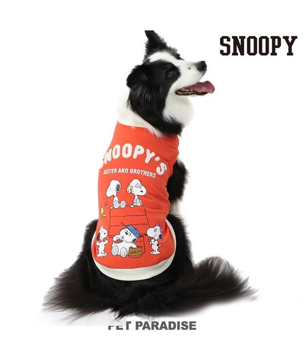 PET PARADISE スヌーピー 兄弟集合柄 トレーナー  赤【中型犬】  【大型犬】 レッド