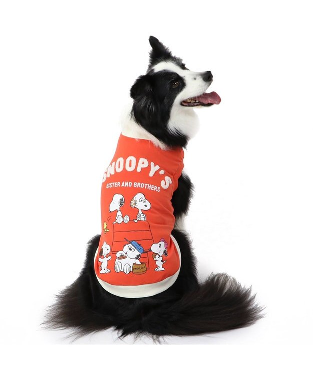 PET PARADISE スヌーピー 兄弟集合柄 トレーナー  赤【中型犬】  【大型犬】 レッド