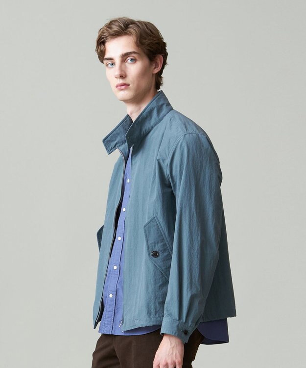 J.PRESS MEN コットンナイロンタイプライター ゴルフジャケット スモーキーグリーン系