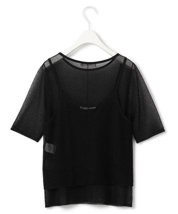 ICB 【洗える】マルチレイヤードハイゲージ ニットプルオーバー ブラック系