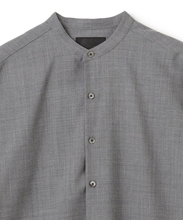 JOSEPH HOMME 【HIGH GRADE LINE】テックウールポプリン    バンドカラーシャツ ライトグレー系