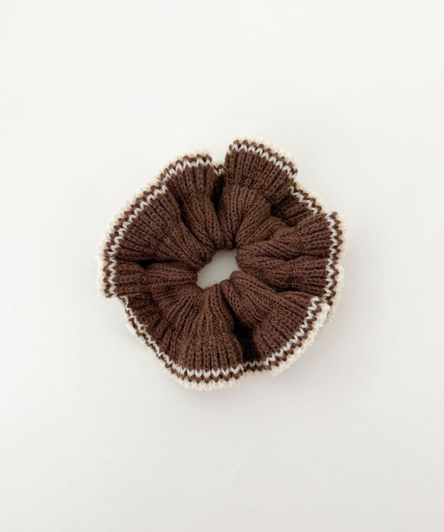 WEGO Lパイピングニットシュシュ ブラウン