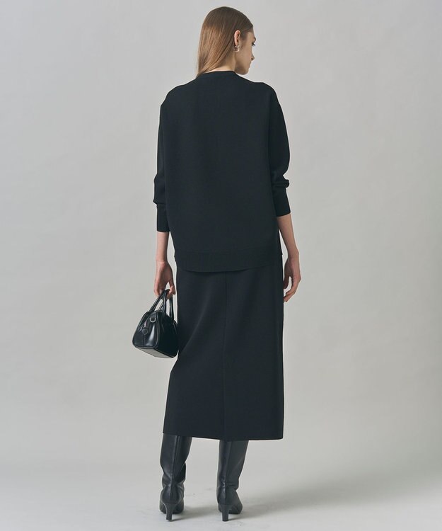 ICB L 【洗える】 シンセティックダブルフェイス ニットプルオーバー ブラック系