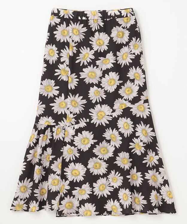 GRACE CONTINENTAL マーガレットフラワープリントスカート ブラック