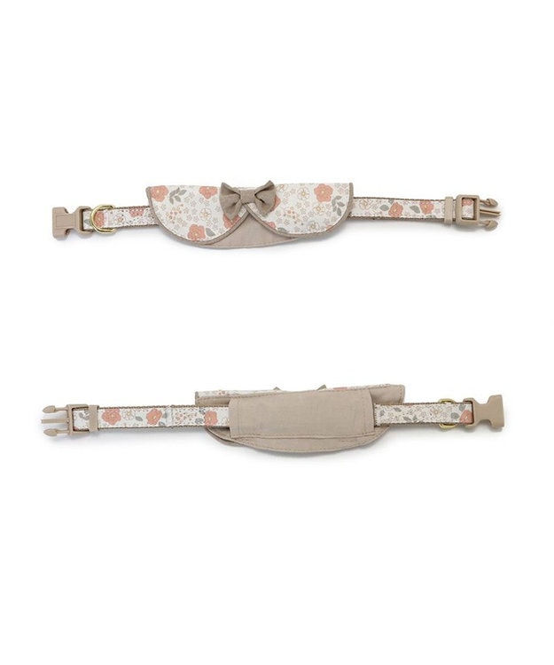 PET PARADISE 花柄 襟付首輪 おしゃれ 【ＳM】 中型犬 茶系