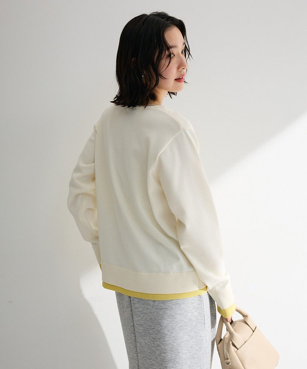 Green Parks ヘンリーネックレイヤードニットプルオーバー White