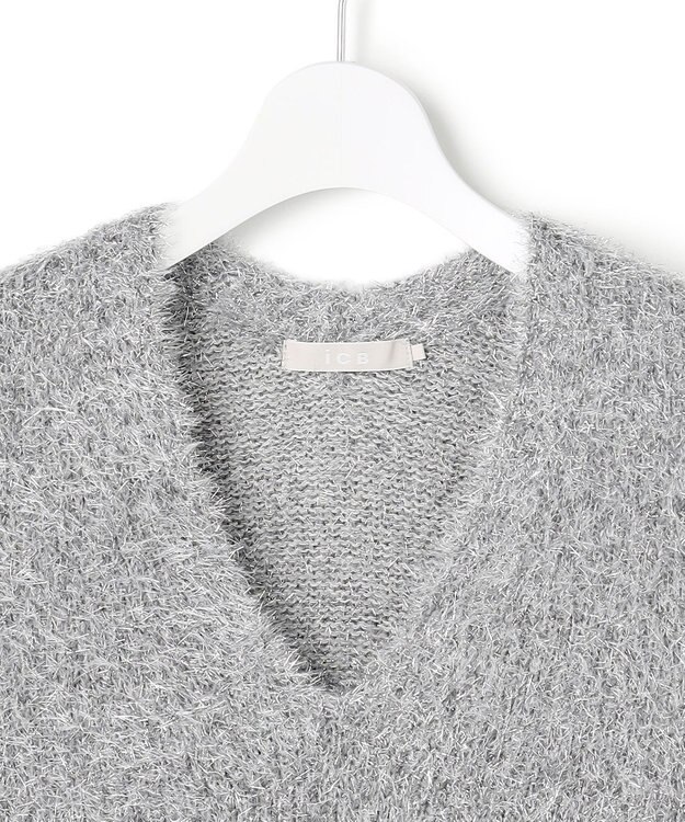 ICB 【洗える】 ルレックスファー ベスト ライトグレー系