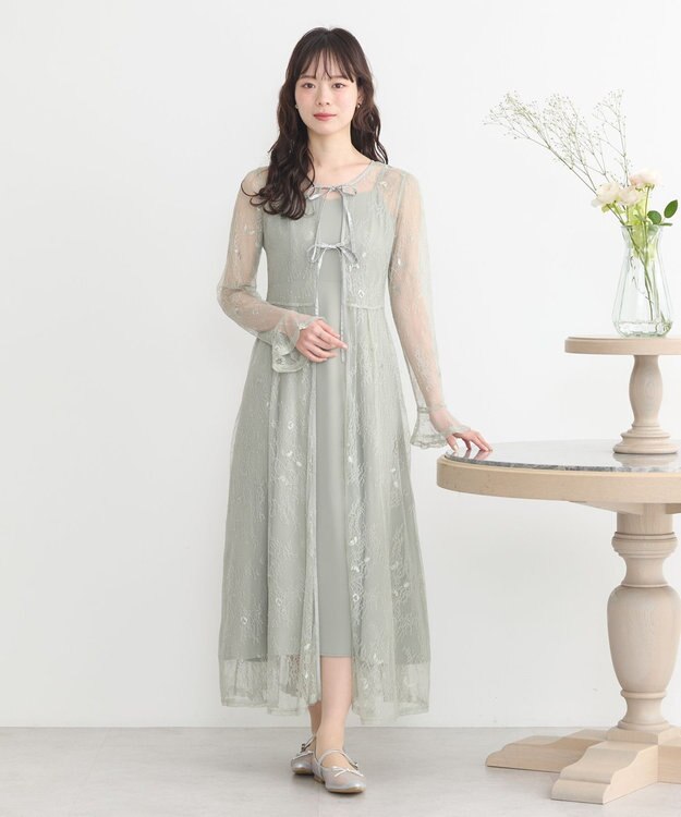 earth music&ecology SET2点レースワンピース＋キャミワンピース ミント