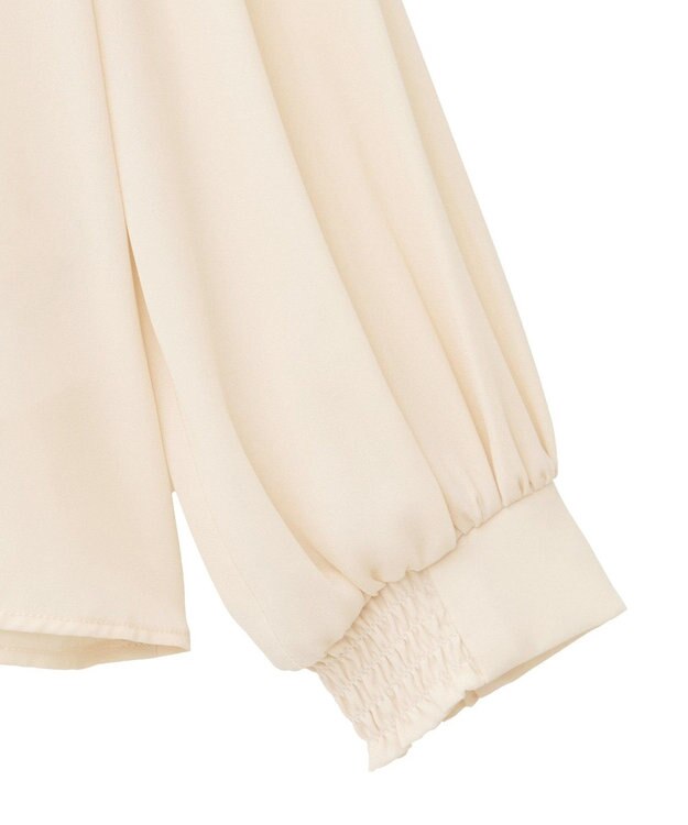 YECCA VECCA パールブローチ付きボウタイブラウス Ivory