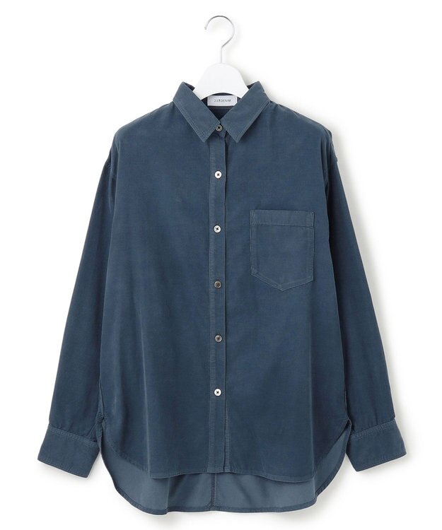 23区 【見上愛さん着用/Oggi11月号掲載】コットン コーデュロイ シャツ ダルブルー系