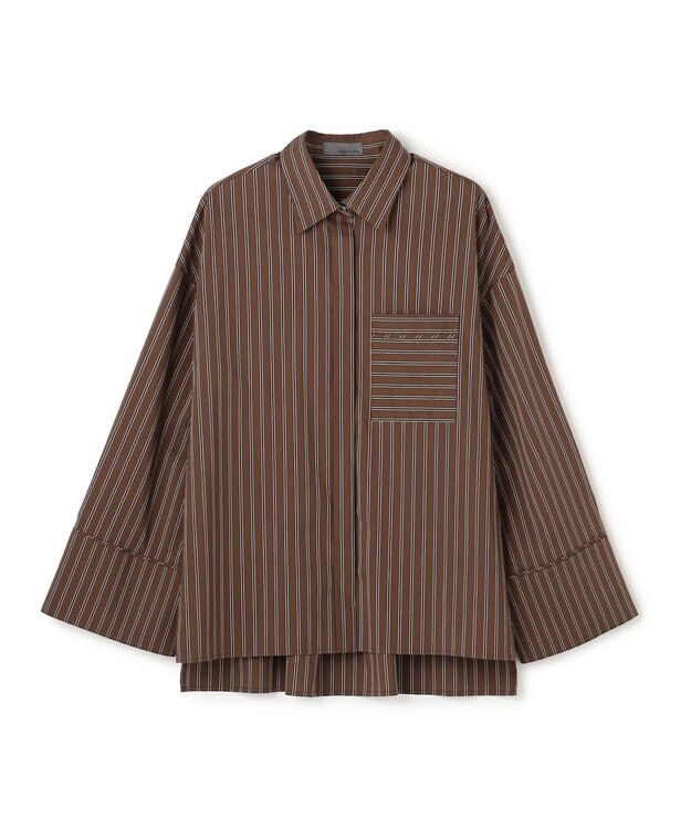 uncrave ブロードクロス シャツ ブラウンストライプ