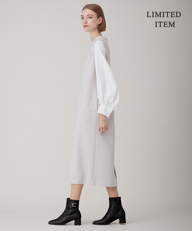 ICB L 【WEB限定・洗える】ストレッチポンチ ドッキングワンピース トープ系