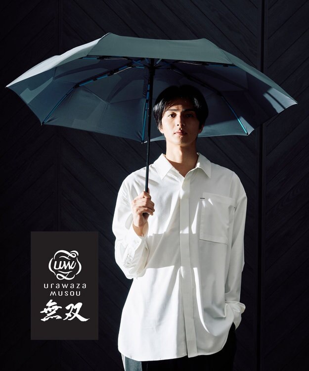 MOONBAT 【3秒でたためる傘/耐風】urawaza 無双(ウラワザ ムソウ)  折りたたみ傘 無地  58cm ダークグレー