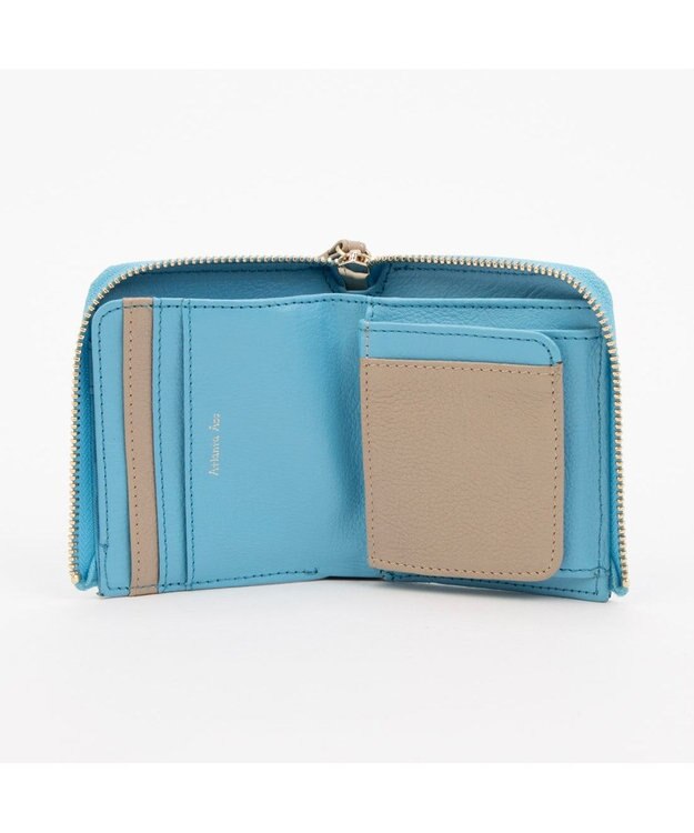 UNBILLION アトランタ ATLANTA / 牛革L字ファスナーミニウォレット ブルー