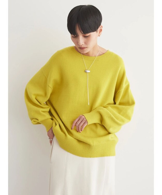 AMERICAN HOLIC バイパチ袖ボリュームニットプルオーバー　 Yellow