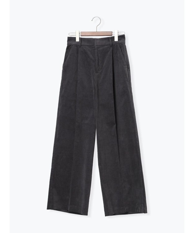 Te chichi 【宮本茉由着用】コーデュロイワイドパンツ チャコールグレー