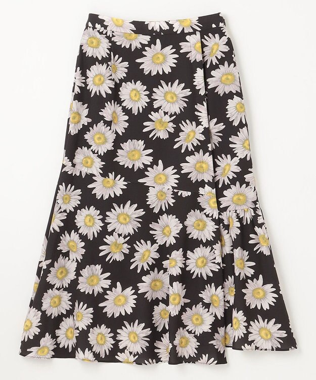 GRACE CONTINENTAL マーガレットフラワープリントスカート ブラック