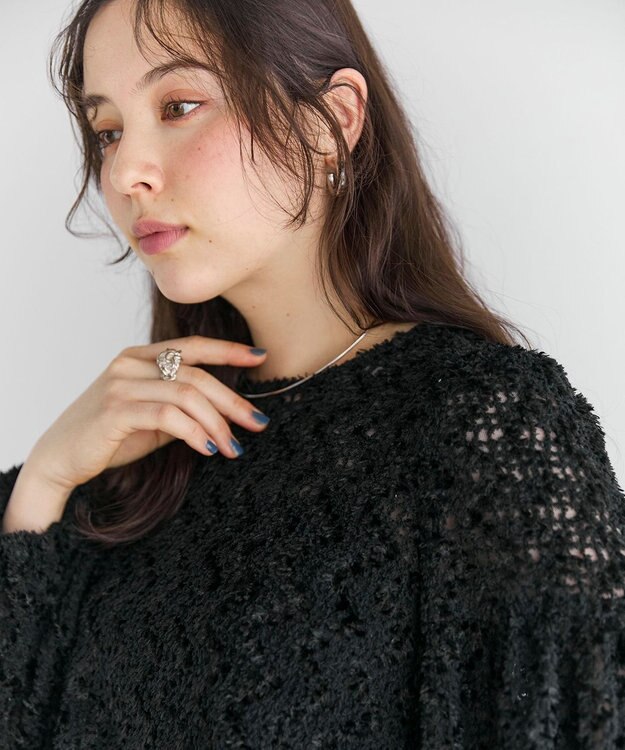 #Newans 【洗える】フィラッフィギャザースリーブブラウス ブラック