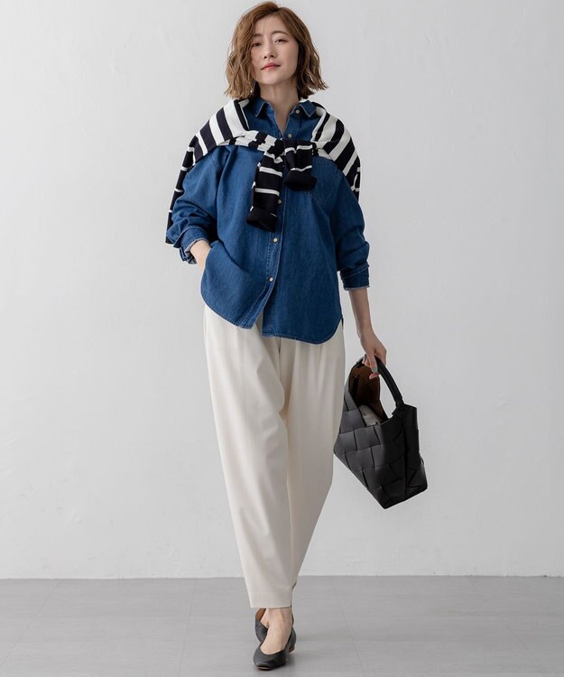 23区 イントレチャート ワンハンドル バッグ ブラック系