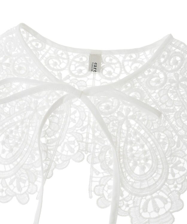 earth music&ecology スカラップレース付け襟 Off White