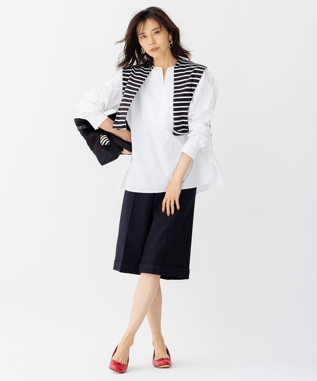 23区 S ライトツイード ハーフパンツ ネイビー