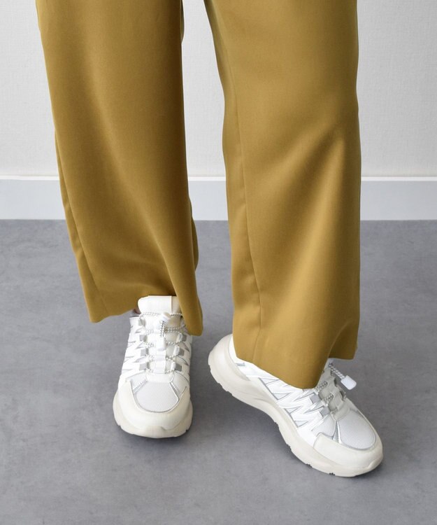 Bridget Birkin 【PARADIS COULEUR】異素材コンビワントーンスニーカー ホワイトコンビ