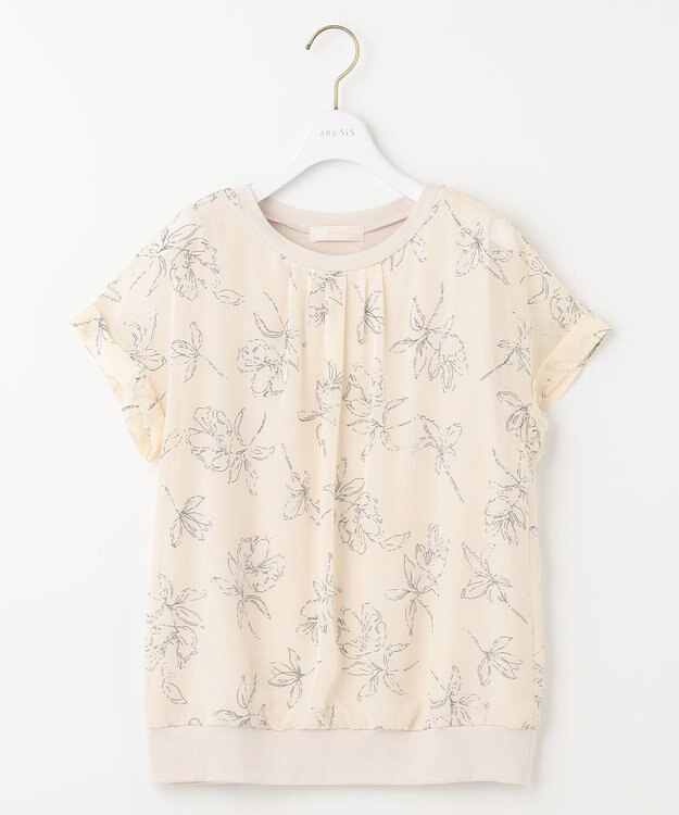 ANY SIS シフォンかぶせ ブラウス アイボリー系