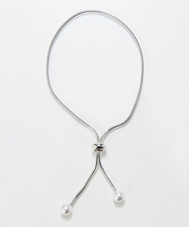 Phoebe スリムチェーンパールスライドブレスレット　シルバー シルバー