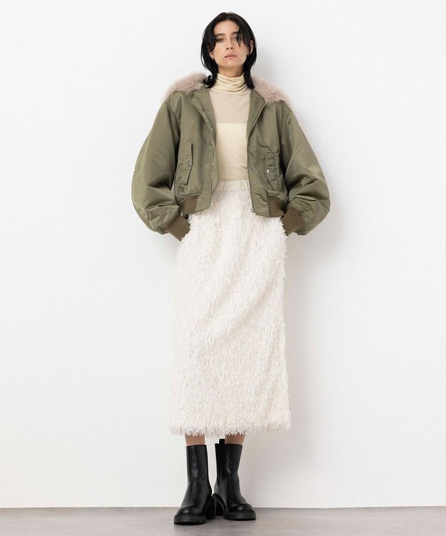 NAVE 【Nave】ファーカラーMA-1 カーキ系