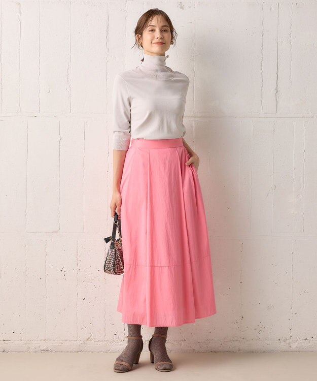 組曲 MINA六分袖タートルネック ニット ベージュ系