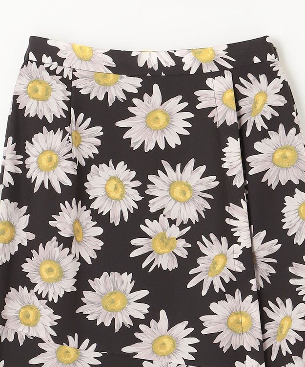 GRACE CONTINENTAL マーガレットフラワープリントスカート ブラック