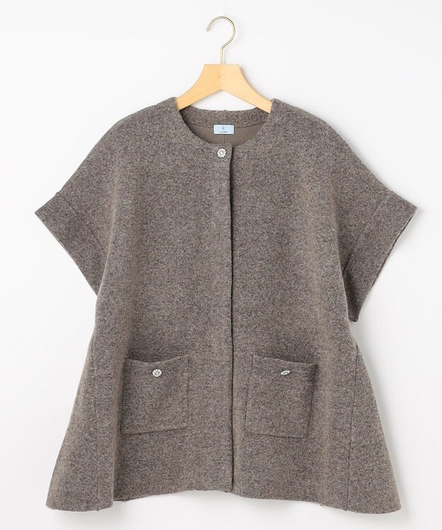 組曲 【WEB限定】プレーティングニットアウタージレ ブラウン系