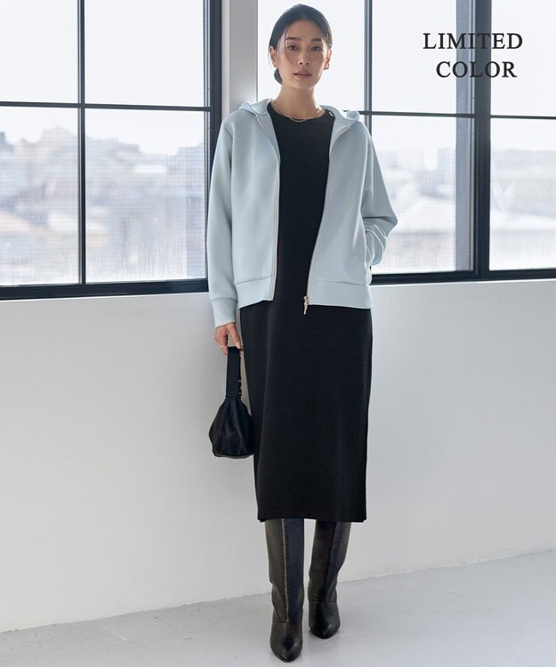 ICB 【WEB限定カラーあり】ソフトダンボール ジップアップ フーディ サックスグレー［WEB限定］