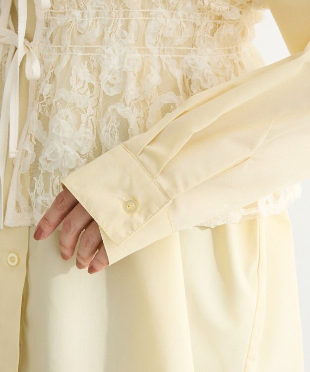 Green Parks ＳＥＴ２点シャツ＋レースビスチェ Yellow