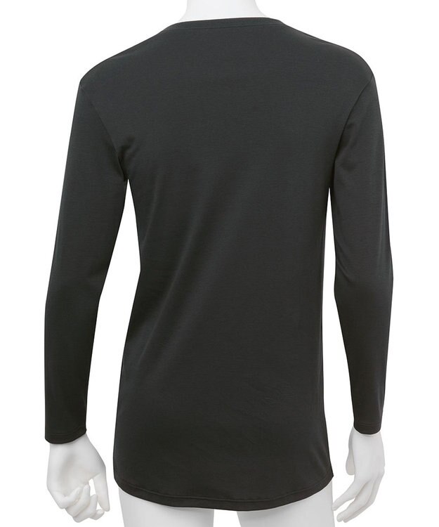 WACOAL MEN WACOAL MEN あったかインナー Vネック 8分袖 綿100％ 保温性 やわらかさが続く 静電気が起こりにくい 毛玉になりにくい 後裾長め設計 インナー WL6103 /ワコールメン ブラック