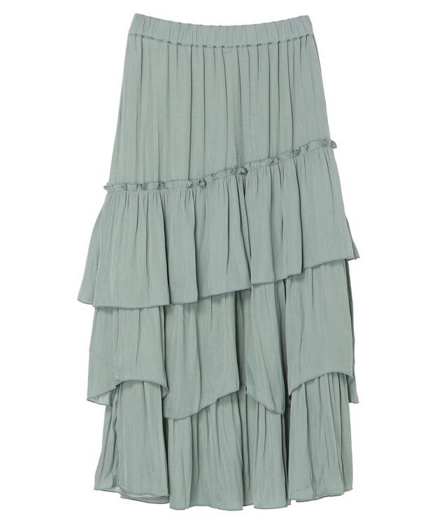 earth music&ecology ランダムティアードスカート Green