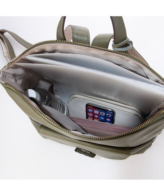 UNBILLION アトランタ ATLANTA / やぎ革軽量ボックス型リュック カーキ