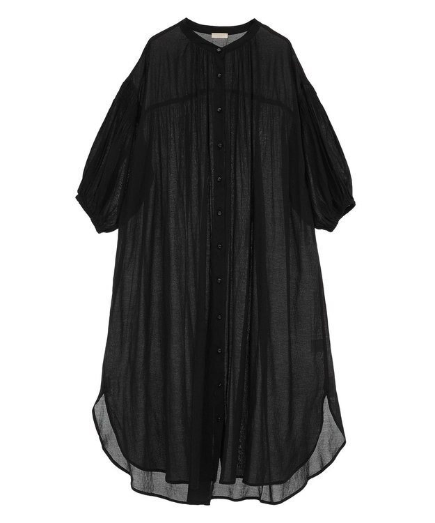 CRAFT STANDARD BOUTIQUE ヴィンテージボイル袖シャーリングワンピース Black