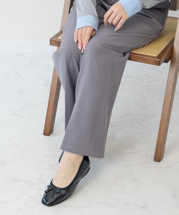 Bridget Birkin ＜3E＞【Bridget Birkin Walk】シンプルリボンバレエパンプス ブラックエナメル