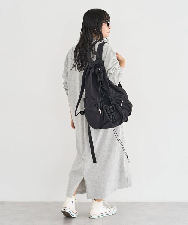 Green Parks ラガーシャツワンピース Gray Mixture
