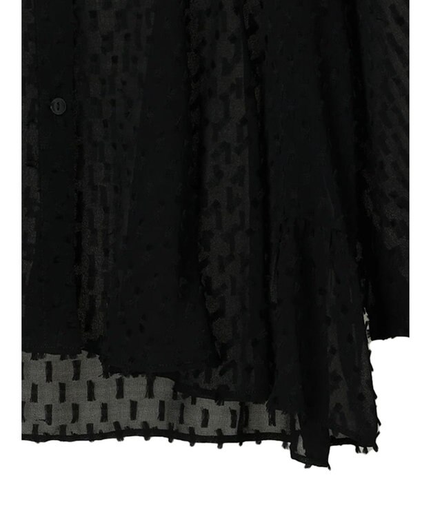 Green Parks アシメティアードブラウス Black