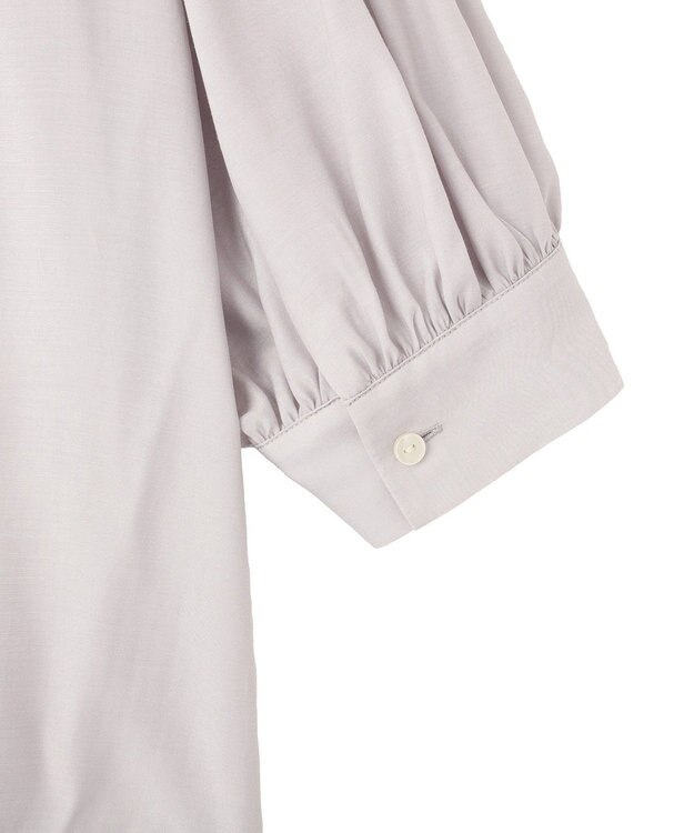 Green Parks 接触冷感シルキータッチローンオープンカラーシャツ Gray Beige
