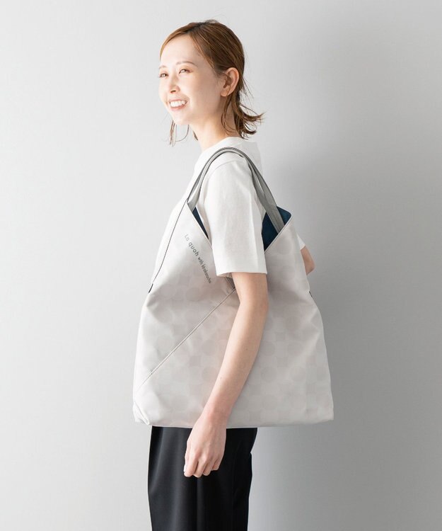 MIYABIYA La quoh with kirakaracho  南蛮七宝ベーシックプリント モードショルダー 月白(ライトグレー)